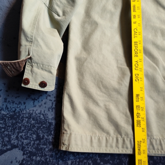 L.L.Bean Khaki Barn Coat with Brown Corduroy Accents - Picture 13 of 13
